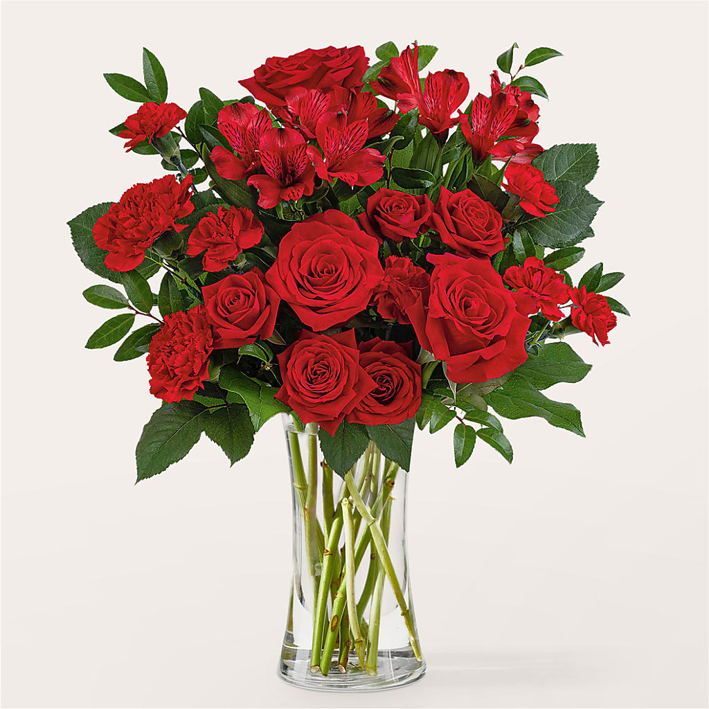 Brilliant Ruby Bouquet – Floreria Mexico, Huntington Park CA