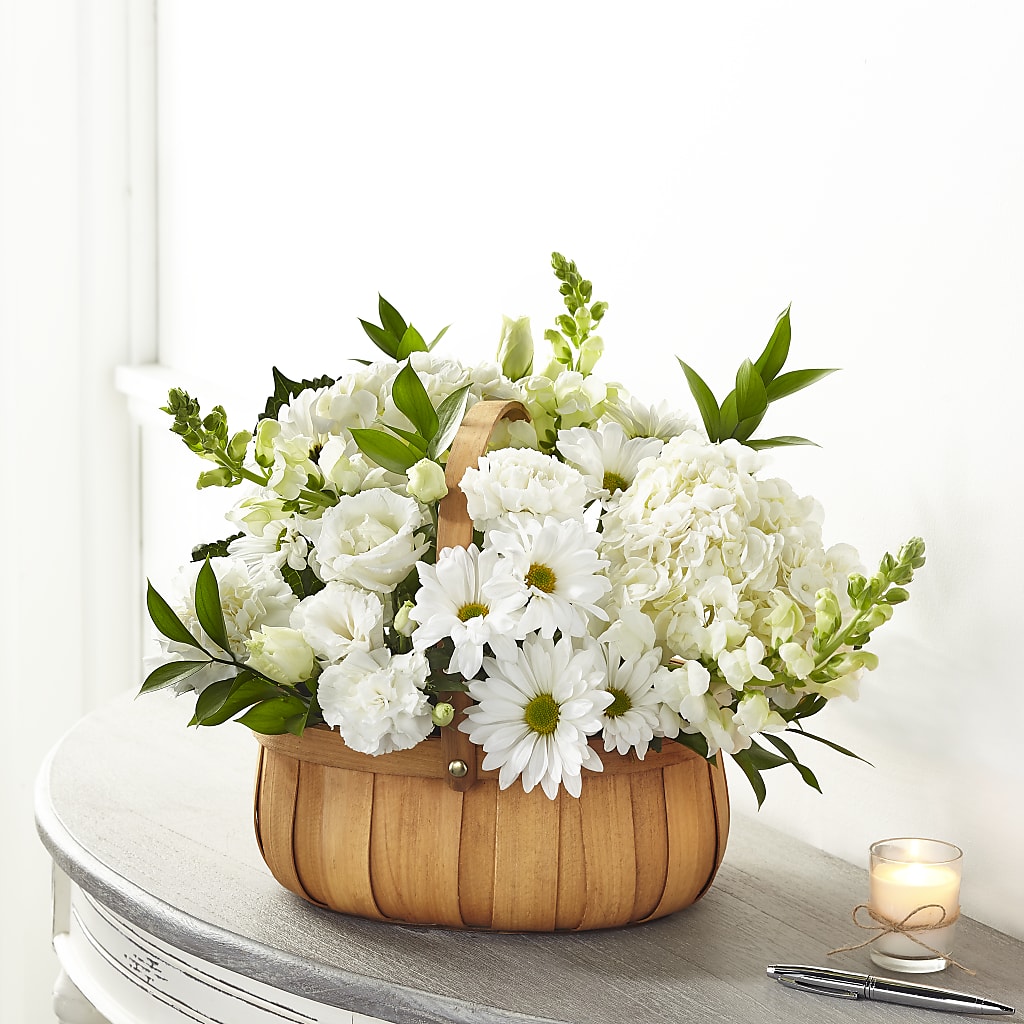 Pure Ivory Basket – Floreria Mexico, Huntington Park CA