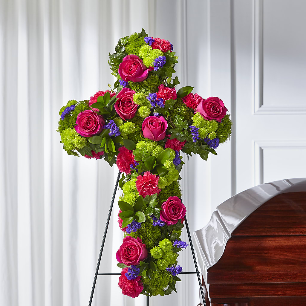 Tribute Rose Floral Cross – Floreria Mexico, Huntington Park CA