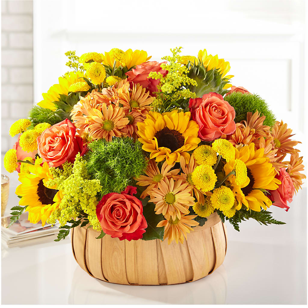 Harvest Sunflower Basket – Floreria Mexico, Huntington Park CA