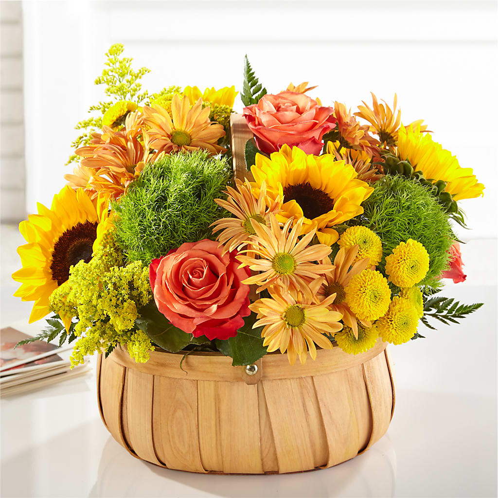 Harvest Sunflower Basket – Floreria Mexico, Huntington Park CA