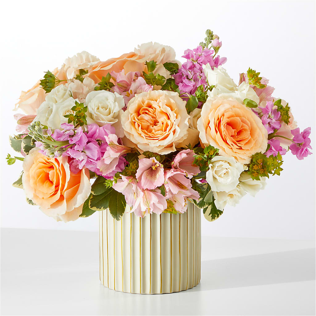 Paradise Bouquet with Ivory Vase – Floreria Mexico, Huntington Park CA