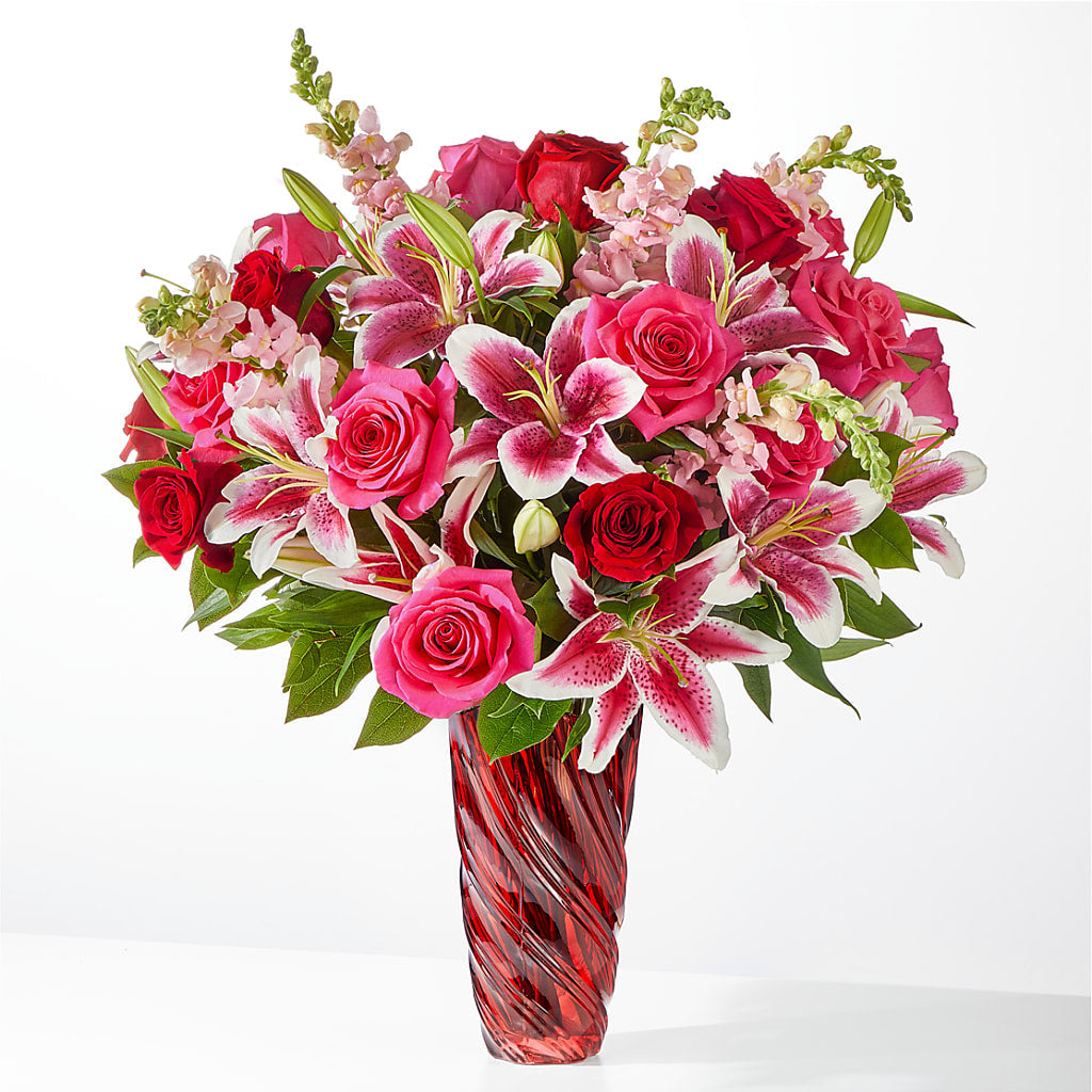 Always You Bouquet with Luxe Swirl Vase – Floreria Mexico, Huntington Park CA