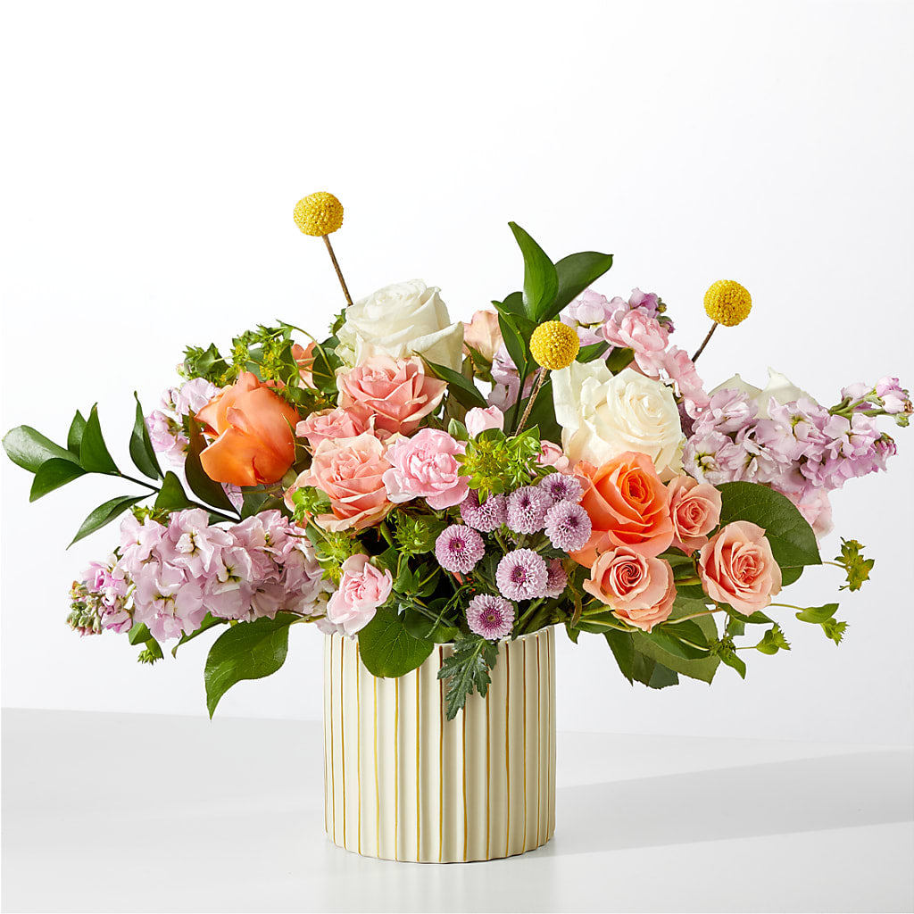 French Market Bouquet with Ivory Vase – Floreria Mexico, Huntington Park CA