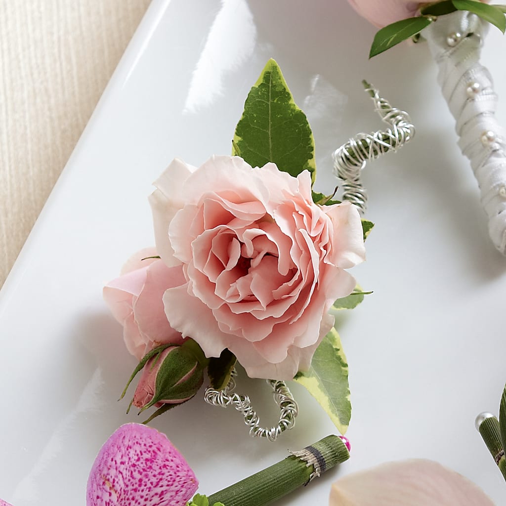 Pink Spray Rose Boutonniere – Floreria Mexico, Huntington Park CA