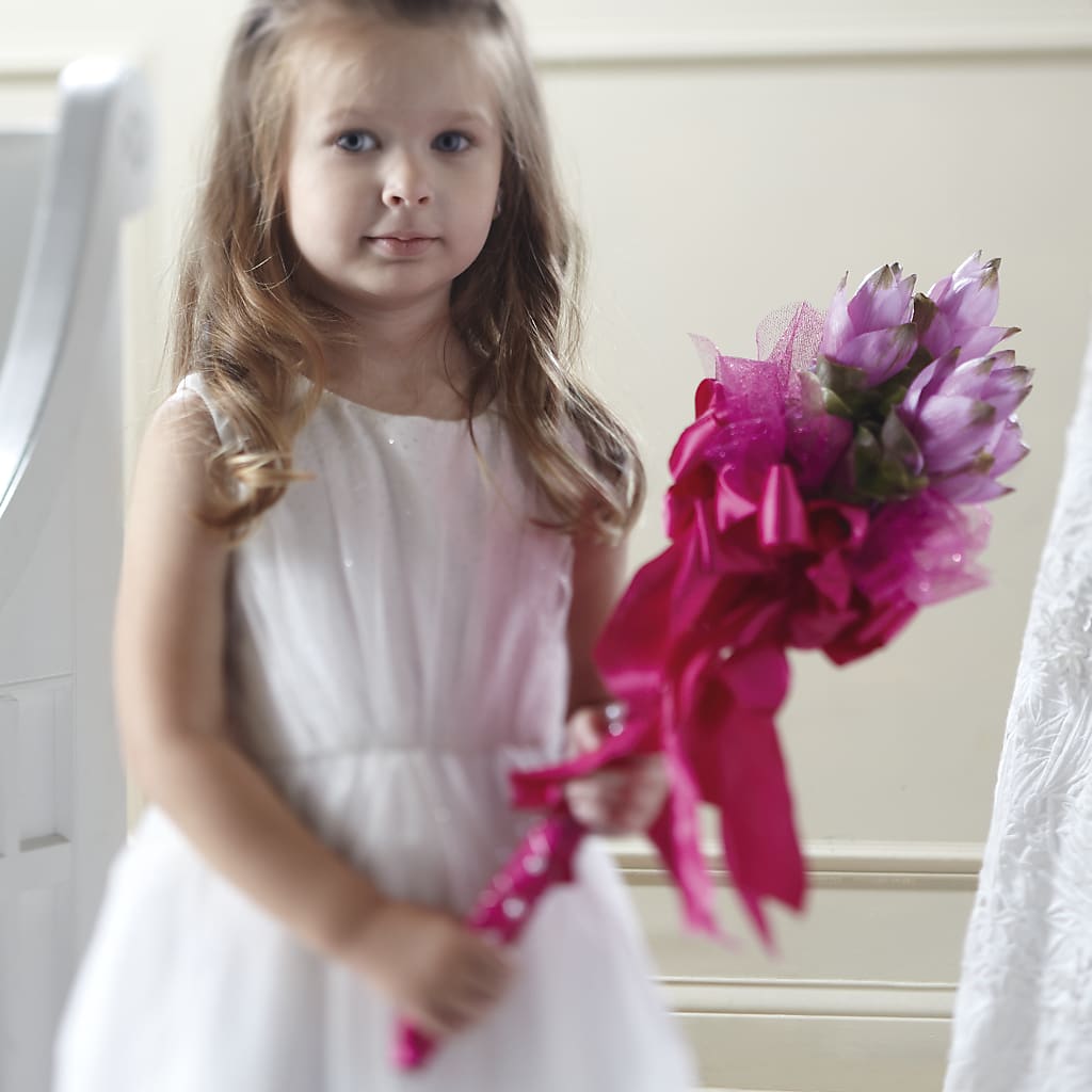 Sparkle Pink Flower Girl Bouquet – Floreria Mexico, Huntington Park CA