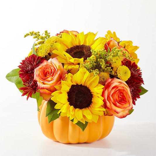 Golden Gourd Pumpkin Bouquet –  Floreria Mexico, Huntington Park CA