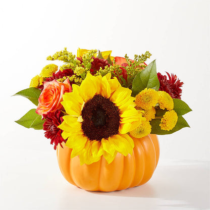 Golden Gourd Pumpkin Bouquet –  Floreria Mexico, Huntington Park CA