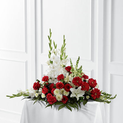 Crimson & White Arrangement –  Floreria Mexico, Huntington Park CA