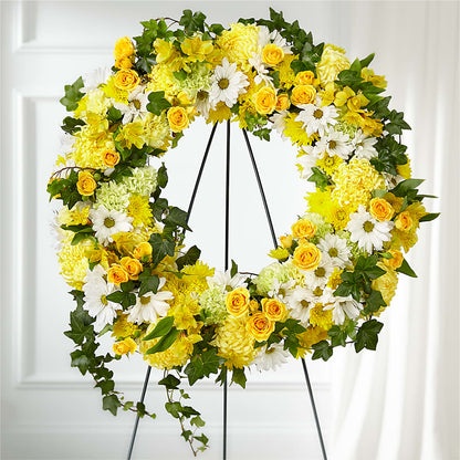 Golden Remembrance Wreath –  Floreria Mexico, Huntington Park CA