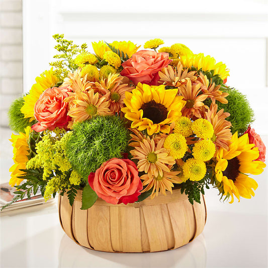 Harvest Sunflower Basket –  Floreria Mexico, Huntington Park CA
