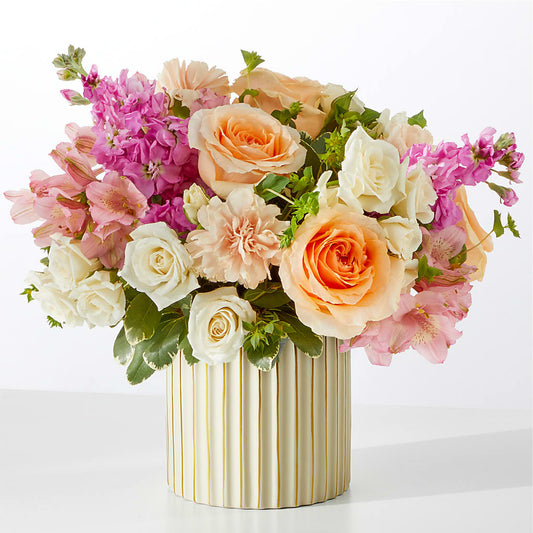 Paradise Bouquet with Ivory Vase –  Floreria Mexico, Huntington Park CA