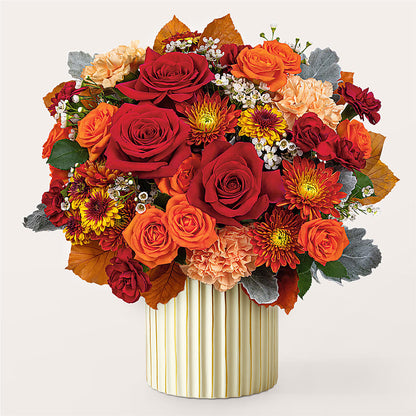 Merlot Bouquet with Ivory Vase –  Floreria Mexico, Huntington Park CA