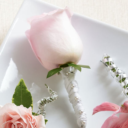 Pink Rose Boutonniere –  Floreria Mexico, Huntington Park CA