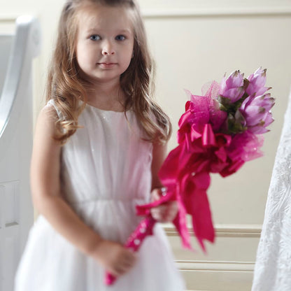 Sparkle Pink Flower Girl Bouquet –  Floreria Mexico, Huntington Park CA