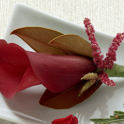 Red Calla Boutonniere –  Floreria Mexico, Huntington Park CA