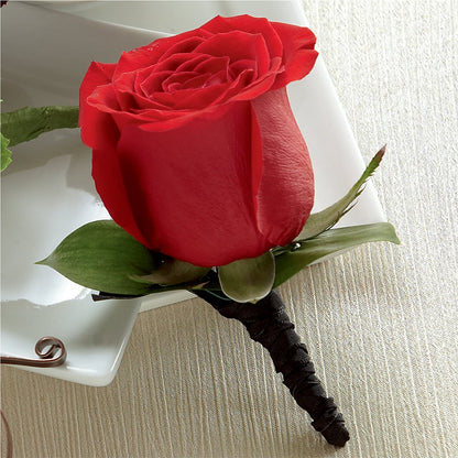 Red Rose Boutonniere –  Floreria Mexico, Huntington Park CA